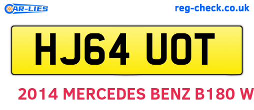HJ64UOT are the vehicle registration plates.