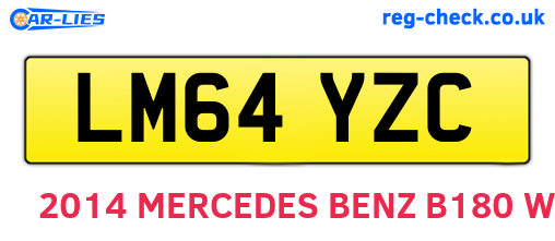 LM64YZC are the vehicle registration plates.