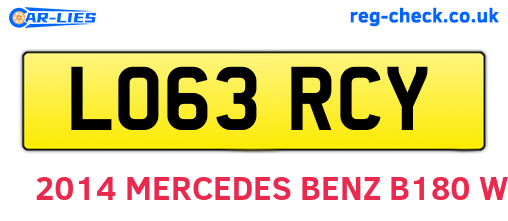 LO63RCY are the vehicle registration plates.