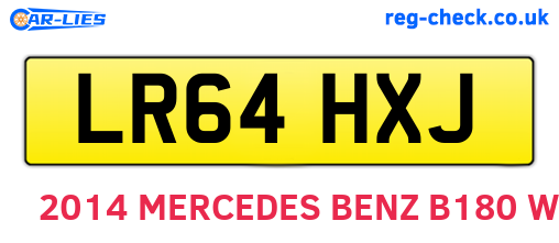 LR64HXJ are the vehicle registration plates.