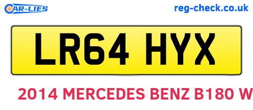 LR64HYX are the vehicle registration plates.
