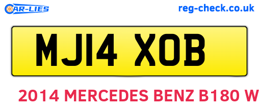 MJ14XOB are the vehicle registration plates.
