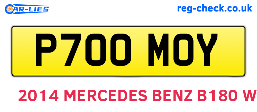 P700MOY are the vehicle registration plates.