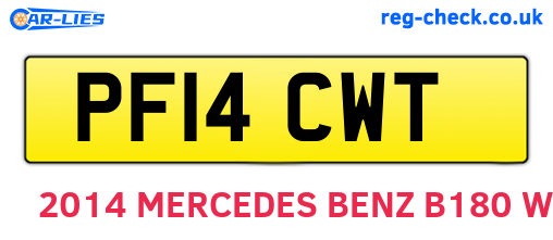 PF14CWT are the vehicle registration plates.