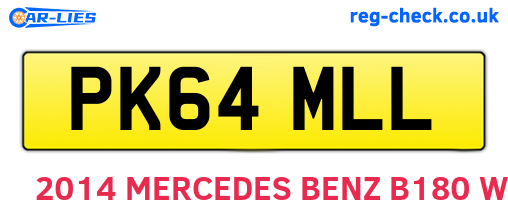 PK64MLL are the vehicle registration plates.