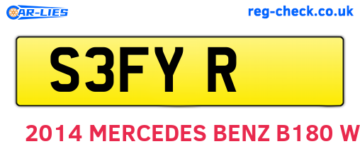 S3FYR are the vehicle registration plates.