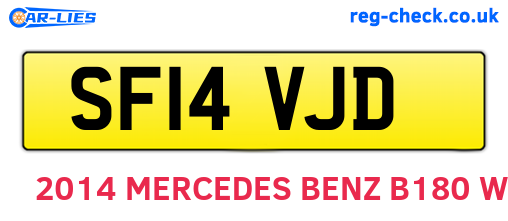 SF14VJD are the vehicle registration plates.