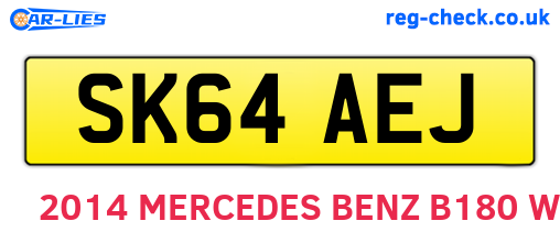 SK64AEJ are the vehicle registration plates.