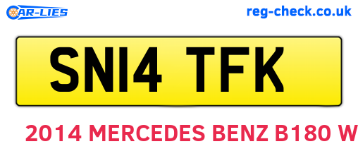 SN14TFK are the vehicle registration plates.