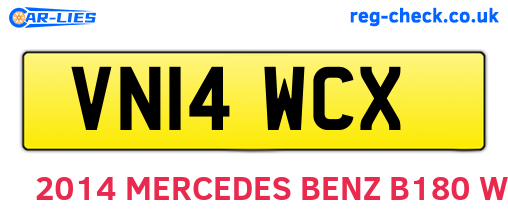 VN14WCX are the vehicle registration plates.