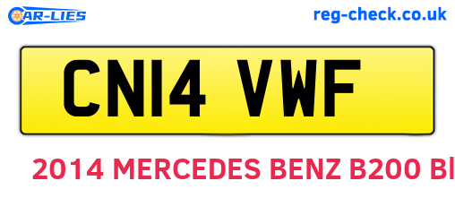 CN14VWF are the vehicle registration plates.