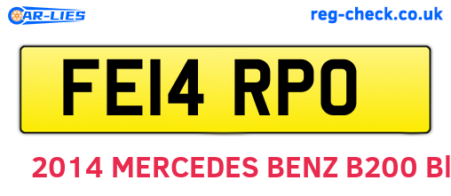 FE14RPO are the vehicle registration plates.