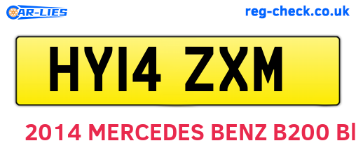 HY14ZXM are the vehicle registration plates.