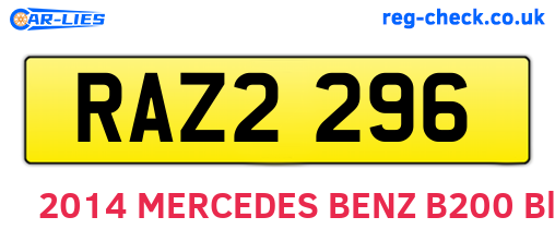 RAZ2296 are the vehicle registration plates.