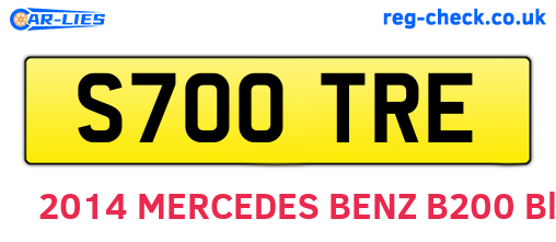 S700TRE are the vehicle registration plates.