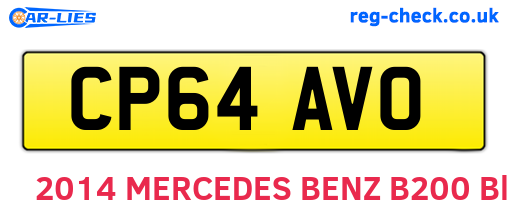 CP64AVO are the vehicle registration plates.