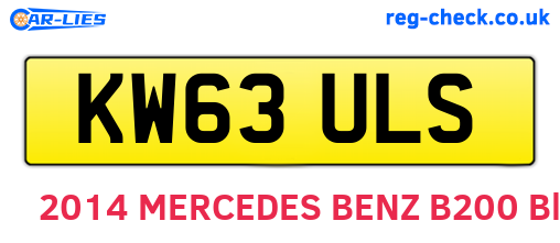 KW63ULS are the vehicle registration plates.