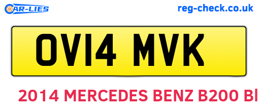 OV14MVK are the vehicle registration plates.