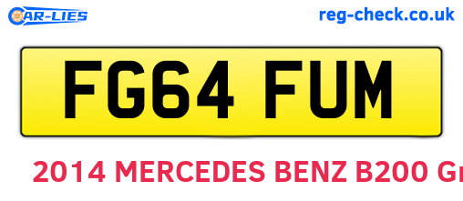 FG64FUM are the vehicle registration plates.