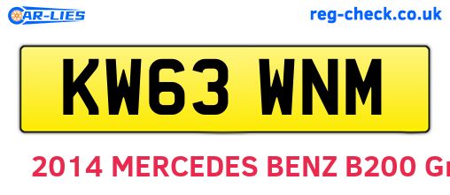 KW63WNM are the vehicle registration plates.