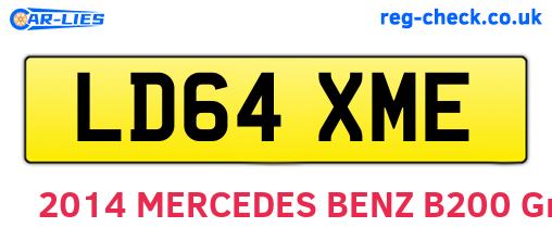 LD64XME are the vehicle registration plates.