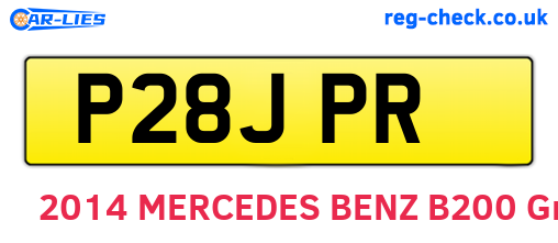 P28JPR are the vehicle registration plates.