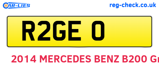 R2GEO are the vehicle registration plates.