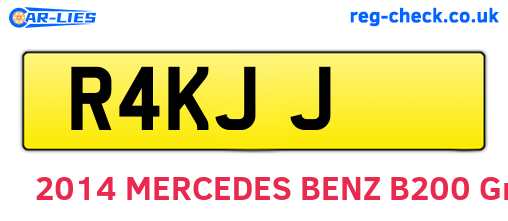R4KJJ are the vehicle registration plates.
