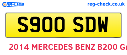 S900SDW are the vehicle registration plates.