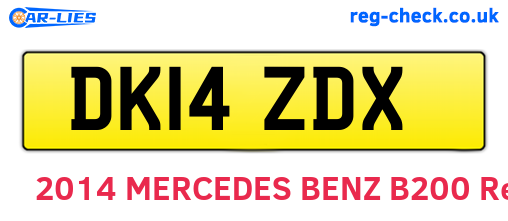 DK14ZDX are the vehicle registration plates.