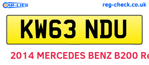 KW63NDU are the vehicle registration plates.