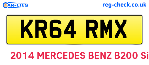 KR64RMX are the vehicle registration plates.