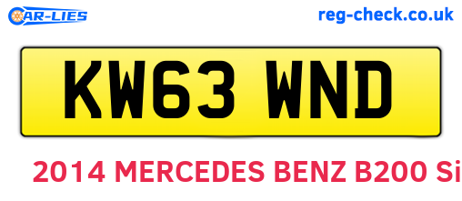 KW63WND are the vehicle registration plates.