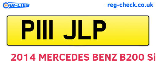 P111JLP are the vehicle registration plates.