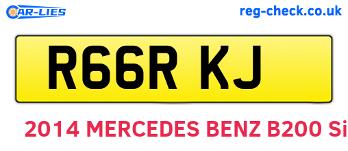 R66RKJ are the vehicle registration plates.
