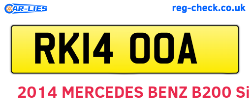 RK14OOA are the vehicle registration plates.
