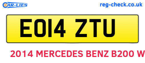 EO14ZTU are the vehicle registration plates.