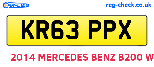 KR63PPX are the vehicle registration plates.
