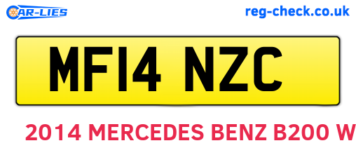 MF14NZC are the vehicle registration plates.