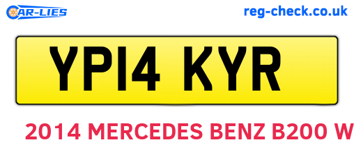 YP14KYR are the vehicle registration plates.