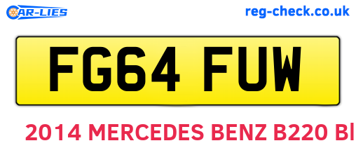 FG64FUW are the vehicle registration plates.