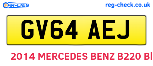 GV64AEJ are the vehicle registration plates.