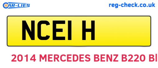 NCE1H are the vehicle registration plates.
