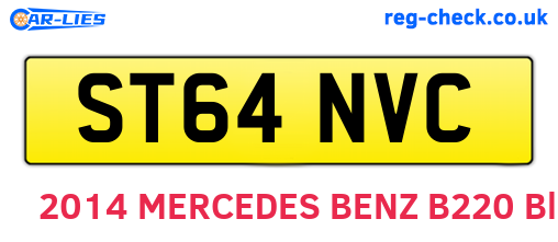 ST64NVC are the vehicle registration plates.