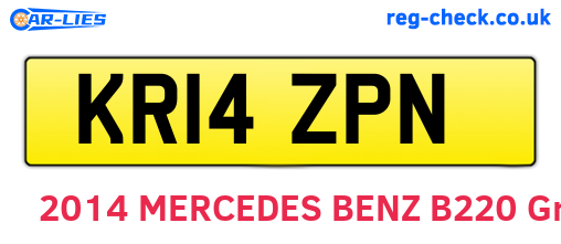 KR14ZPN are the vehicle registration plates.