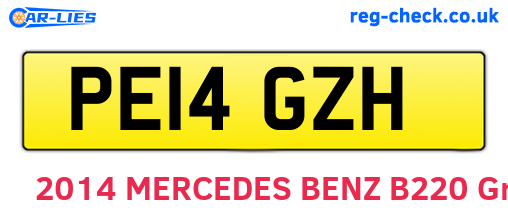 PE14GZH are the vehicle registration plates.