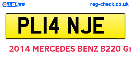 PL14NJE are the vehicle registration plates.