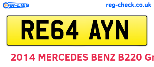 RE64AYN are the vehicle registration plates.