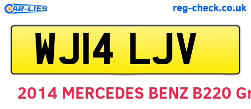 WJ14LJV are the vehicle registration plates.