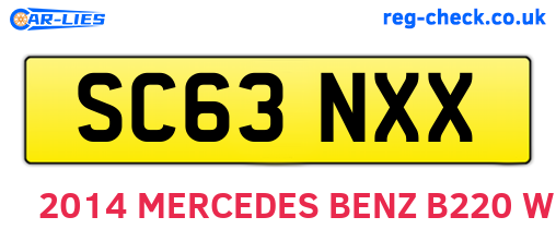 SC63NXX are the vehicle registration plates.